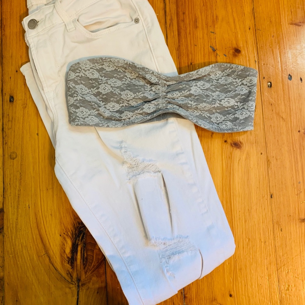 Victoria secret light grey lace bandeau!